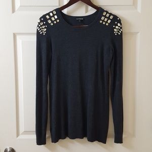 Jeweled shoulder sweater